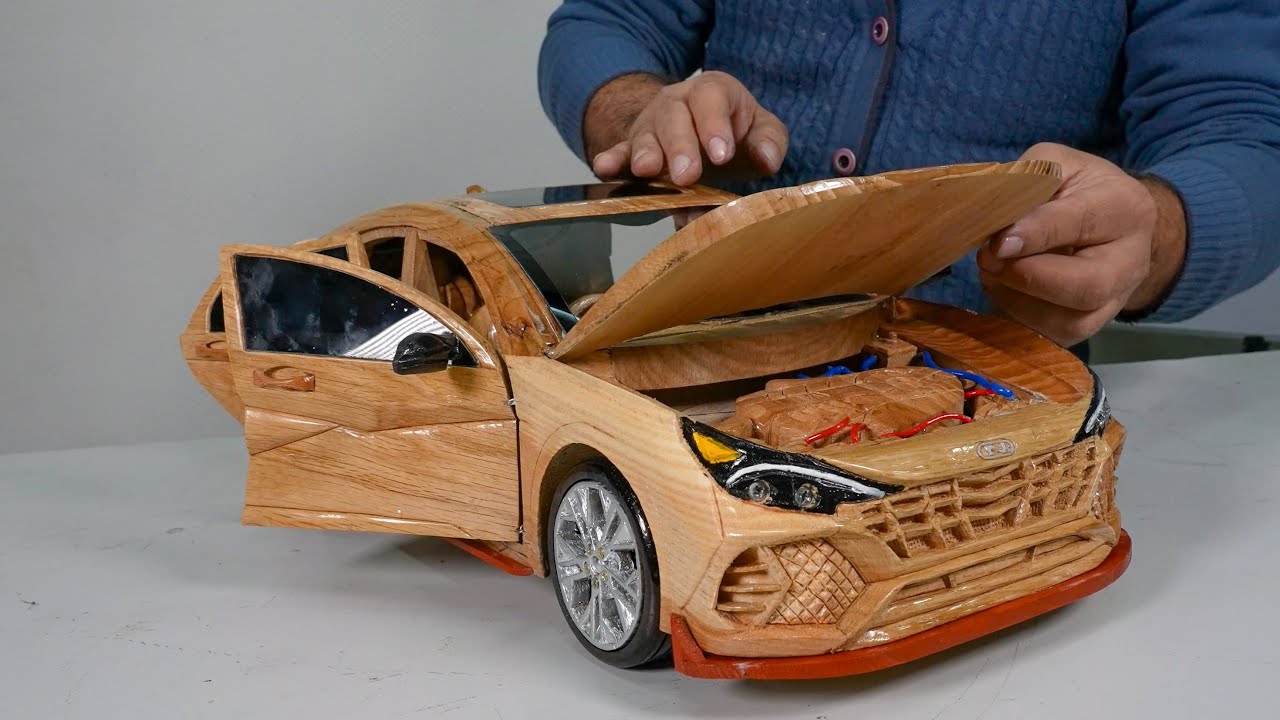 Handmade Wooden Hyundai Elantra &ndash; Incredible Woodworking Masterpiece! 🔥 | Realistic Wooden Car Model