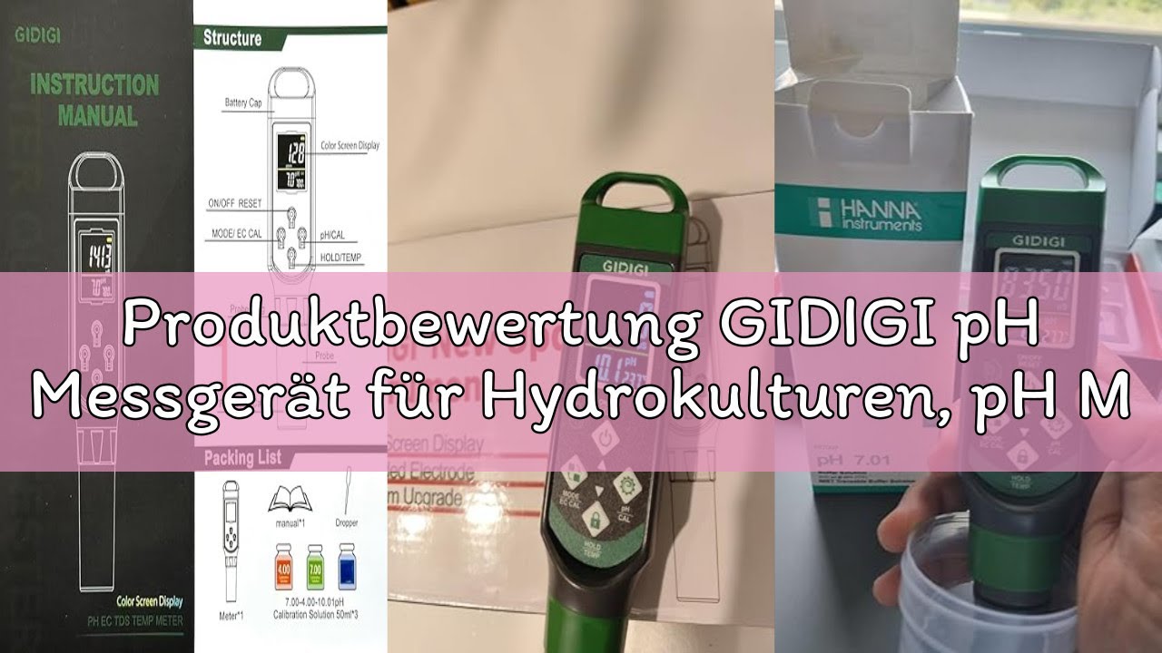 Produktbewertung GIDIGI pH Messgerät für Hydrokulturen, pH Messgerät für Pool, TDS EC Messgerät mit
