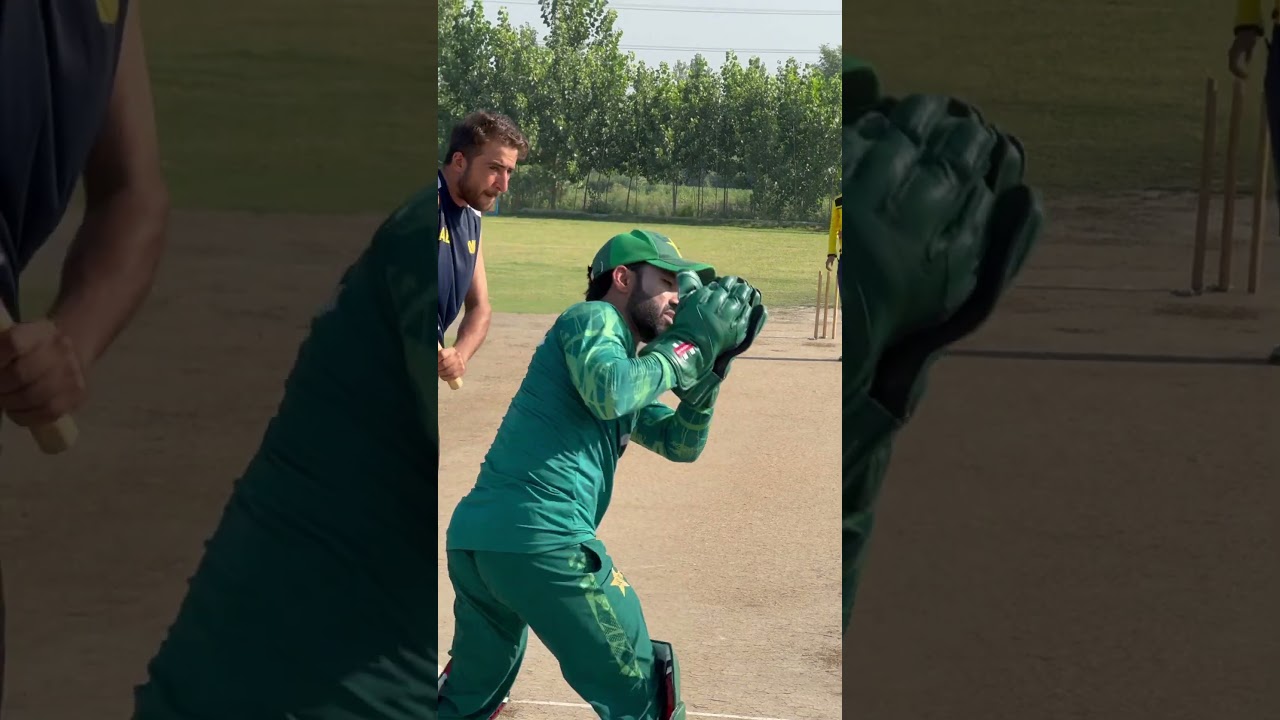 Practice session with pakistan team captain M Rizwan 🏏💚 #cricket #teampakistan #Rizwan #bowlling