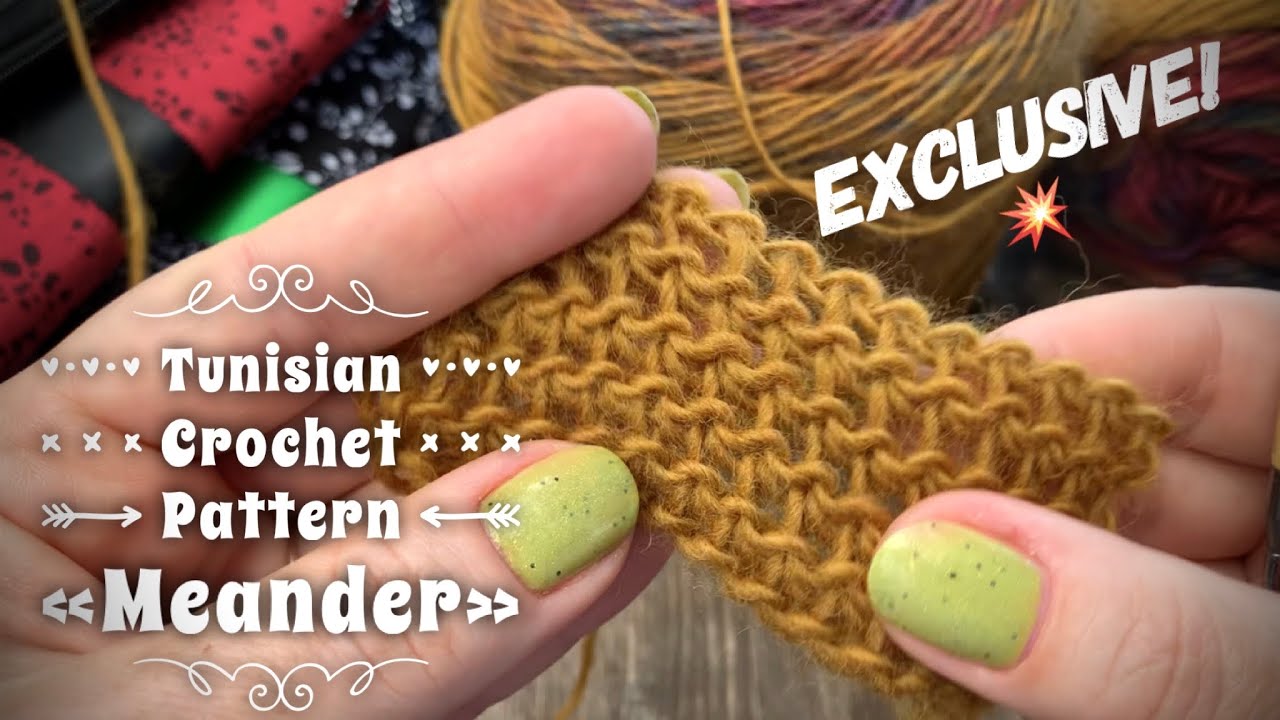 ТУНИССКИЕ КРЮЧКИ CHIAOGOO ❤️ / УЗОР ТУНИССКИМ КРЮЧКОМ “MEANDER” / BEAUTIFUL TUNISIAN CROCHET PATTERN