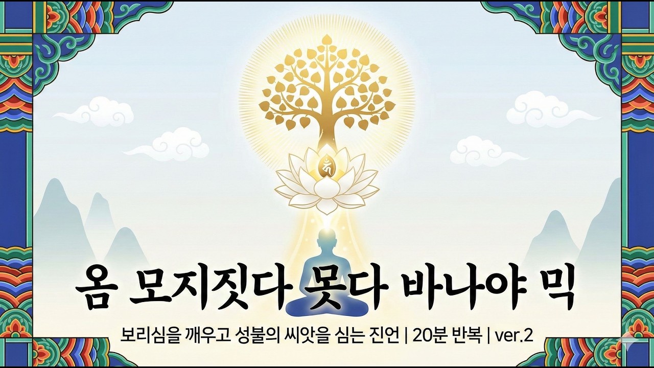 보리심 진언 20분 연속 재생 | 옴 모지짓다 못다 바나야 믹 | 마음 정화와 수행 명상ver2