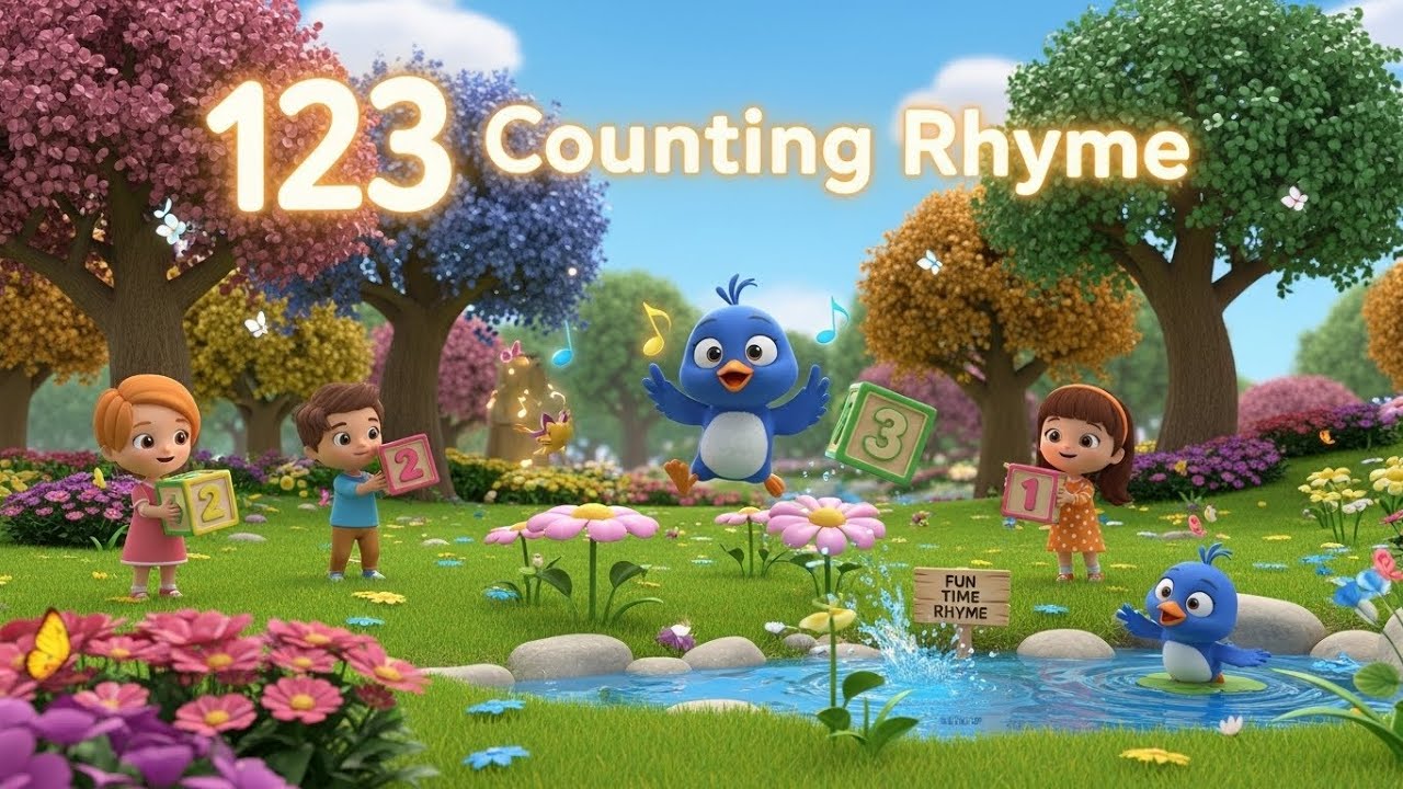 123 Counting Rhyme 🔢🎵✨ | Fun Numbers Song for Kids & Toddlers 🌈👶
