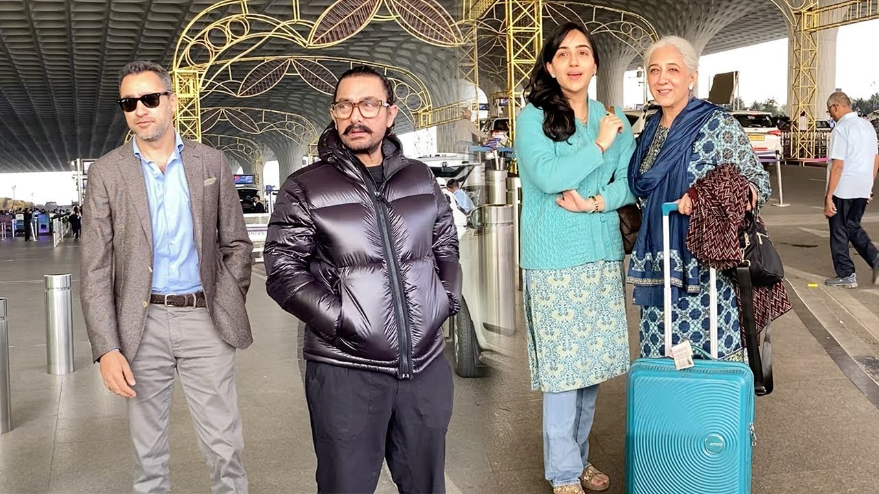 Aamir Khan Along With Imran Khan & Sister Nikhat Flying From Mumbai Airport to Celebrate New Year