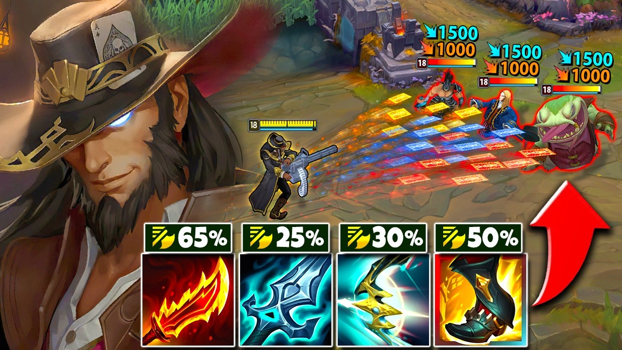 Twisted Fate but I have a Card Machine Gun that melts you... (3.00 ATTACK SPEED)