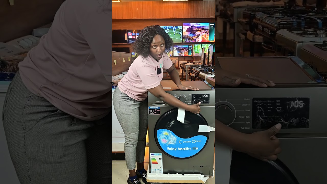 10/7 fully automatic wash and dry skyworth washing machine#youtubeshorts #atenzahomeappliancese #