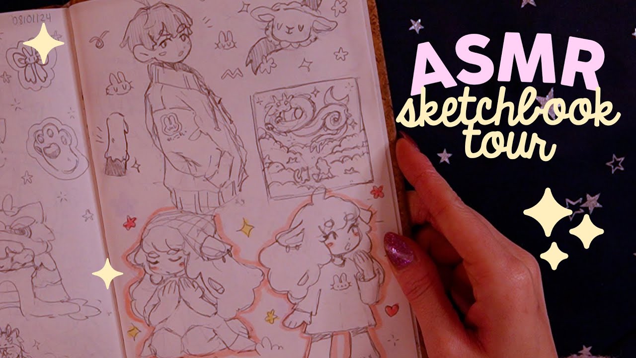 Sketchbook tour chuchoté ✨ Mon évolution en dessin | ASMR