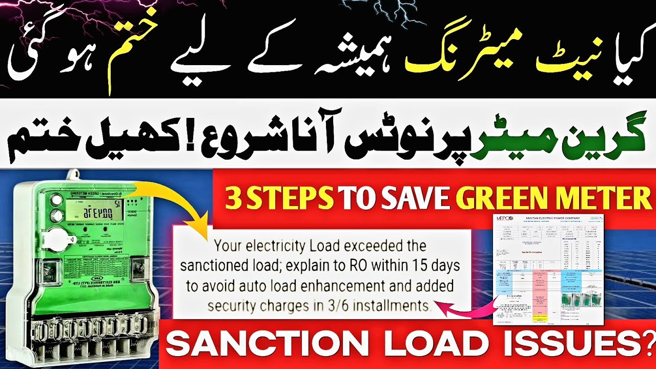 Sanction load issue in Net Metring | Load exceeded sanction load | Green meter crackdown in Pakistan
