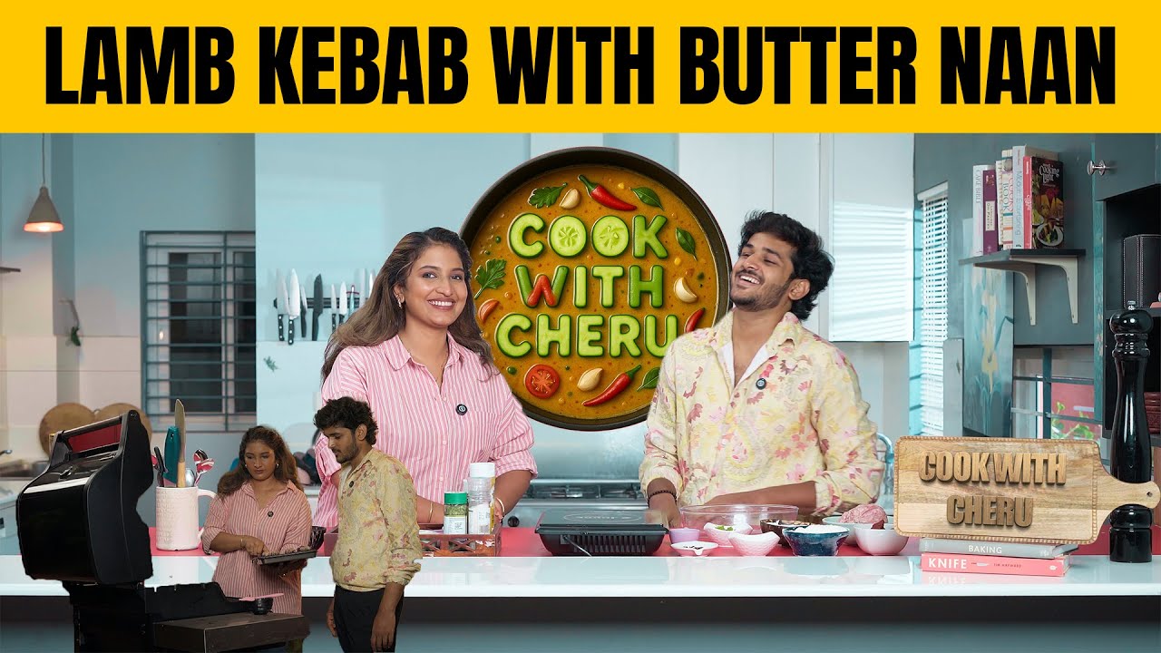 🔥 Cook with Cheru | Juicy Lamb Kebab & Buttery Naan Combo! 😍🍢 | 🥄 Mediamasons Kitchen 🍴