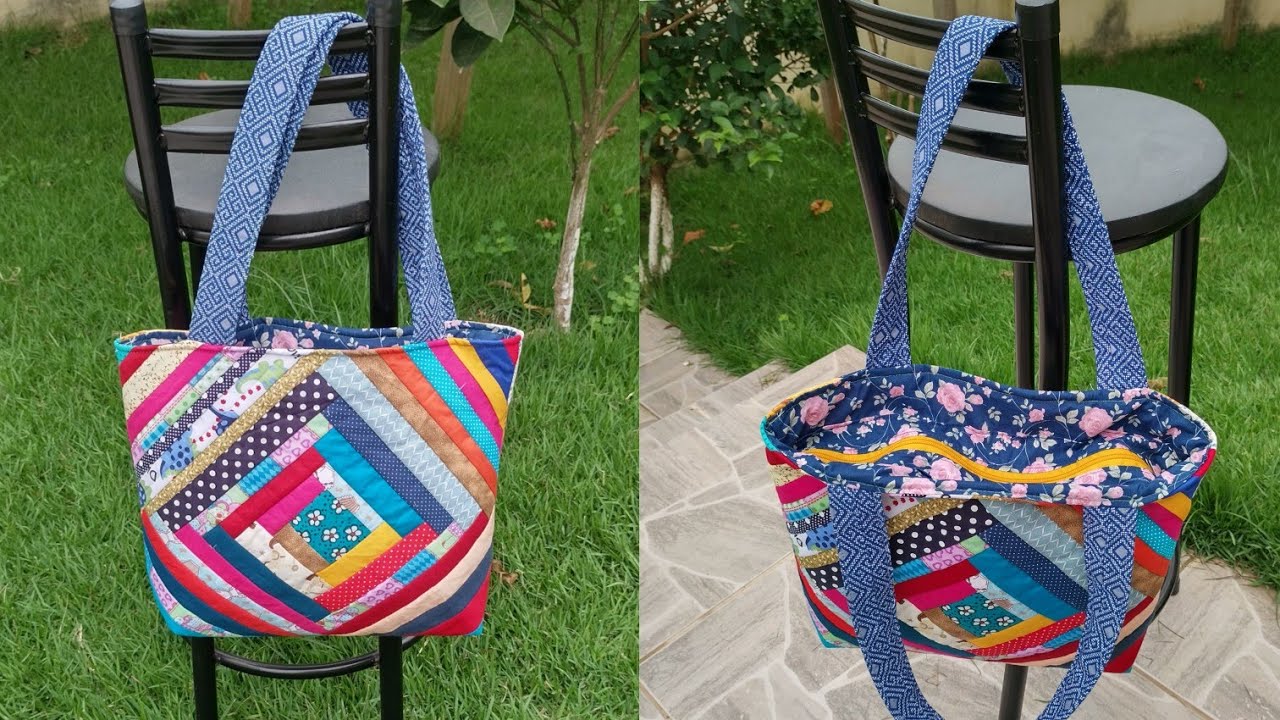 Bolsa com zíper aproveitamento ❤️ retalhos, Super Fácil, passo a passo.