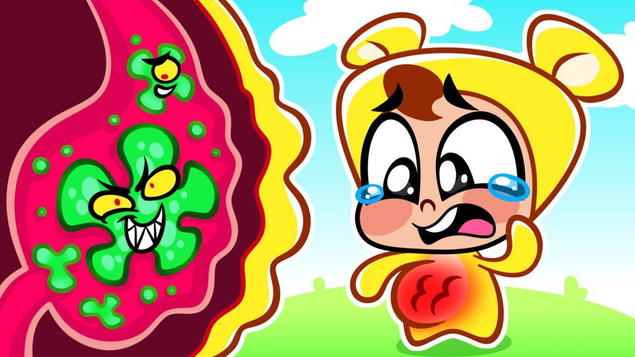 🍔🍟🍩 Tem uma Barriga Enorme! 😖 Não coma demais! 😖 Barriguinha doente 😱 Bons Hábitos