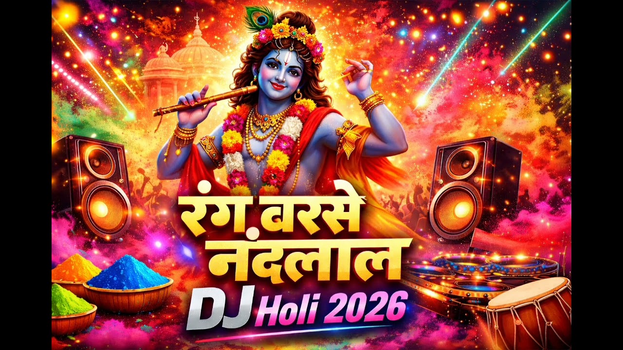 Krishna Holi DJ Song 2026 🔥 | Rang Barse Nandlal | Radhe Radhe Holi Bhajan | Latest DJ Bhakti Song