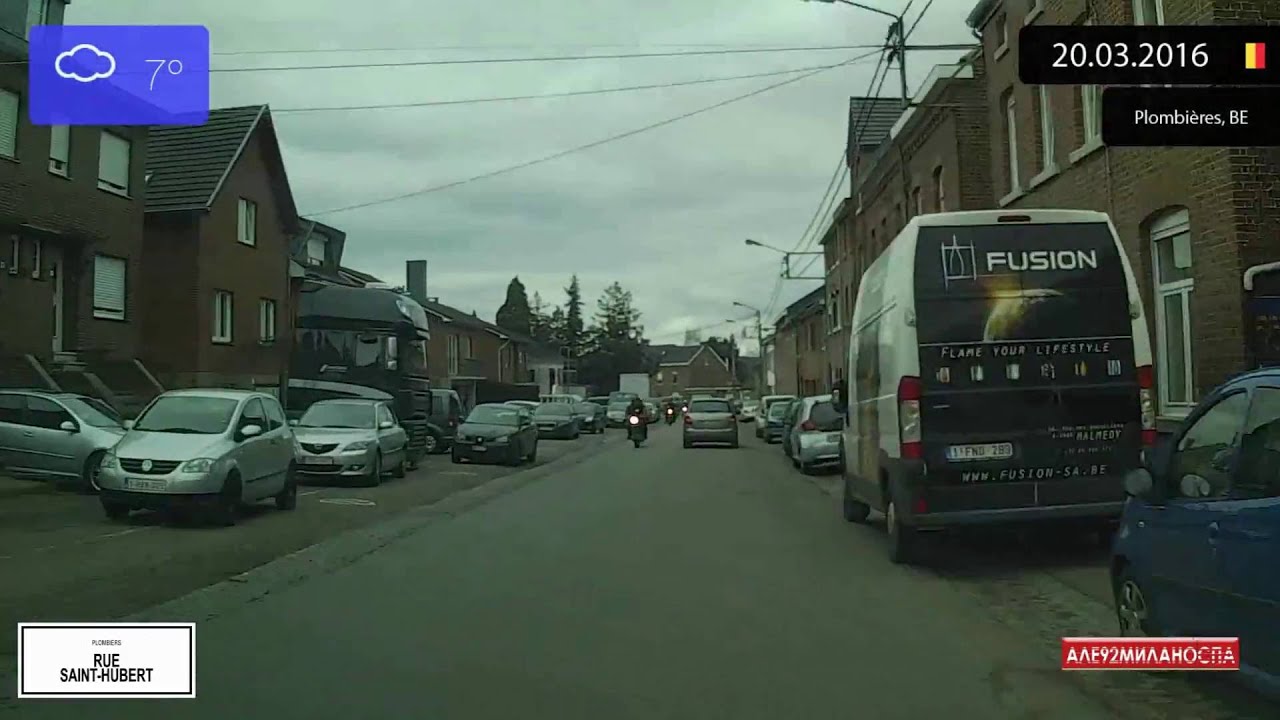 Driving through Plombières (Belgium) from Gemmenich to Moresnet-Chapelle 20.03.2016 Timelapse x4