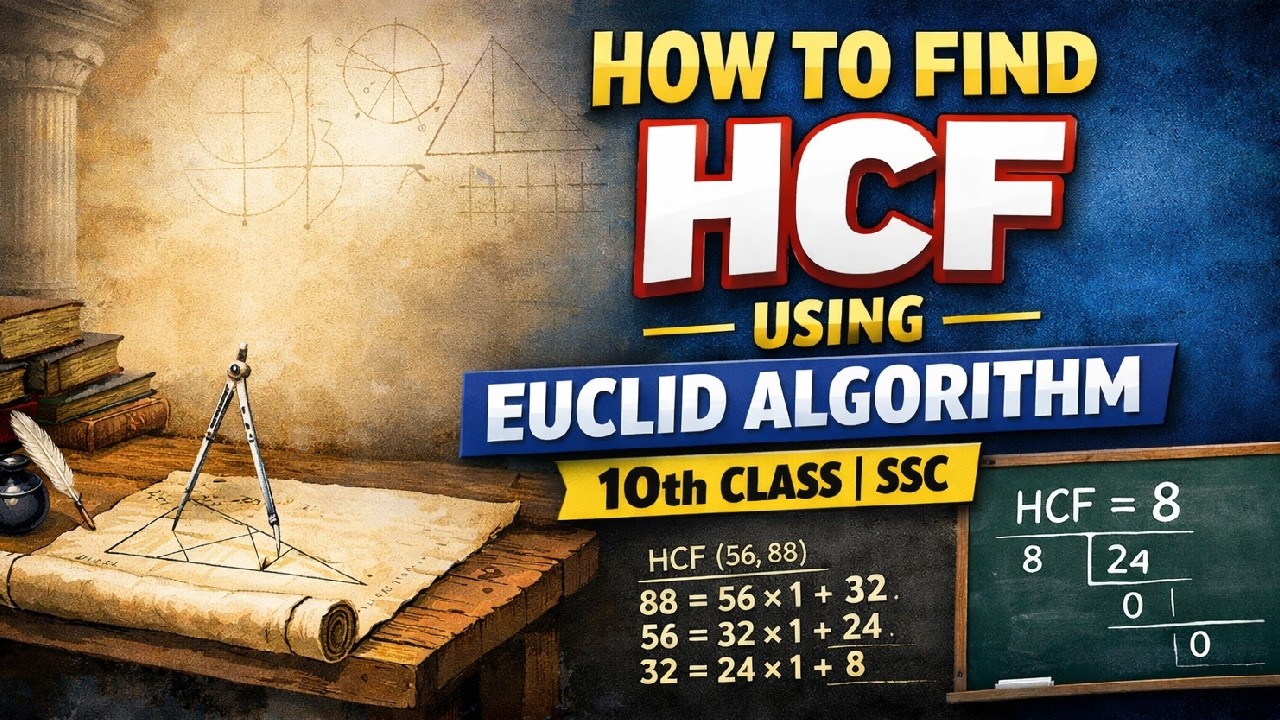 How to find HCF using Euclid Algorithm Explained | Class 10 Maths SSC