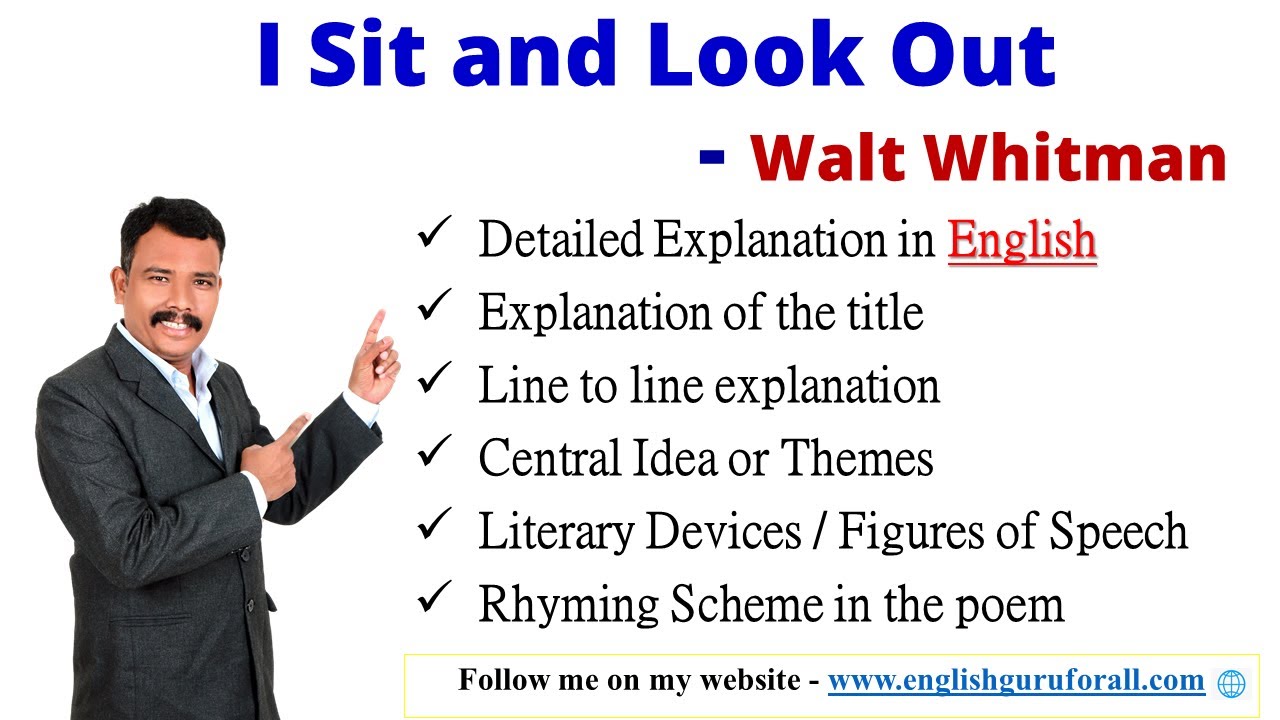 'I Sit and Look Out' - Walt Whitman # Analysis of the Poem # All the Students