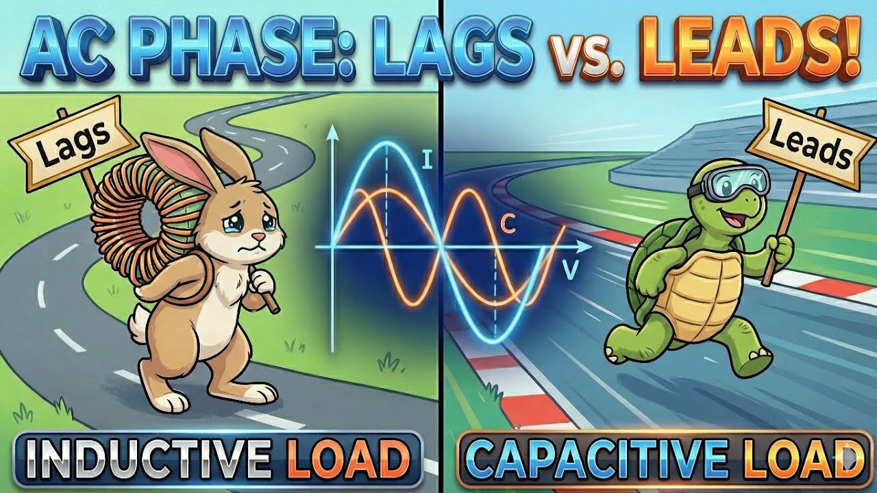 Inductor "आलसी" और Capacitor "Over-smart" क्यों है? 🤔 Voltage vs Current Lead/Lag | (Funny Way)