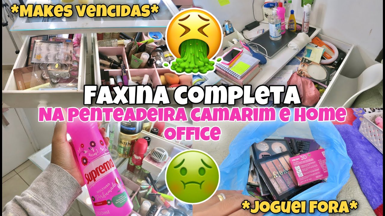 VLOG: FAXINA COMPLETA NA PENTEADEIRA CAMARIM E HOME OFFICE / MUITA MAKE VENCIDA | Jana Munari