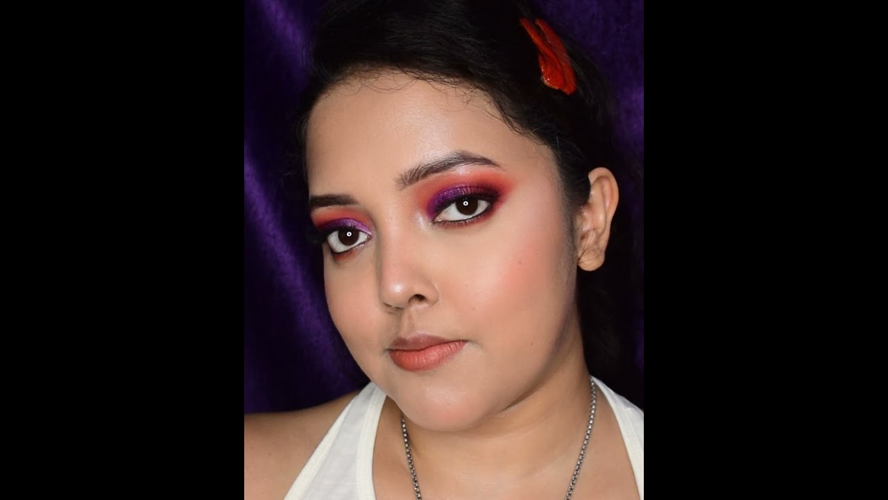 Fun Colorful Makeup 💜🧡 | Tutorial | #shorts #youtubeshorts