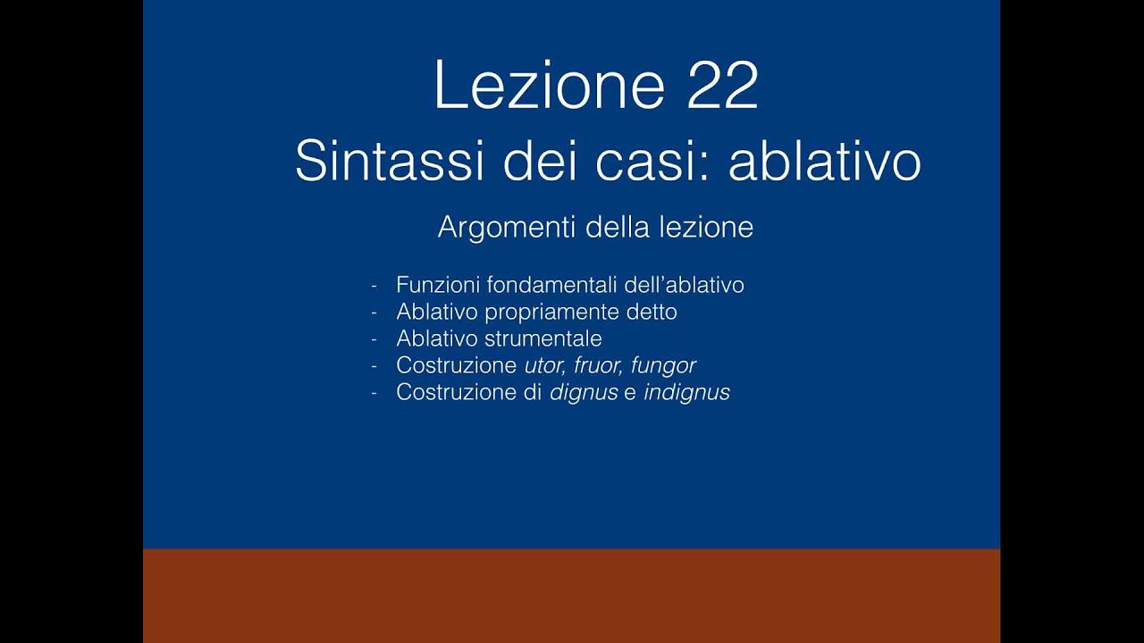 Latino 22: Sintassi dell'ablativo