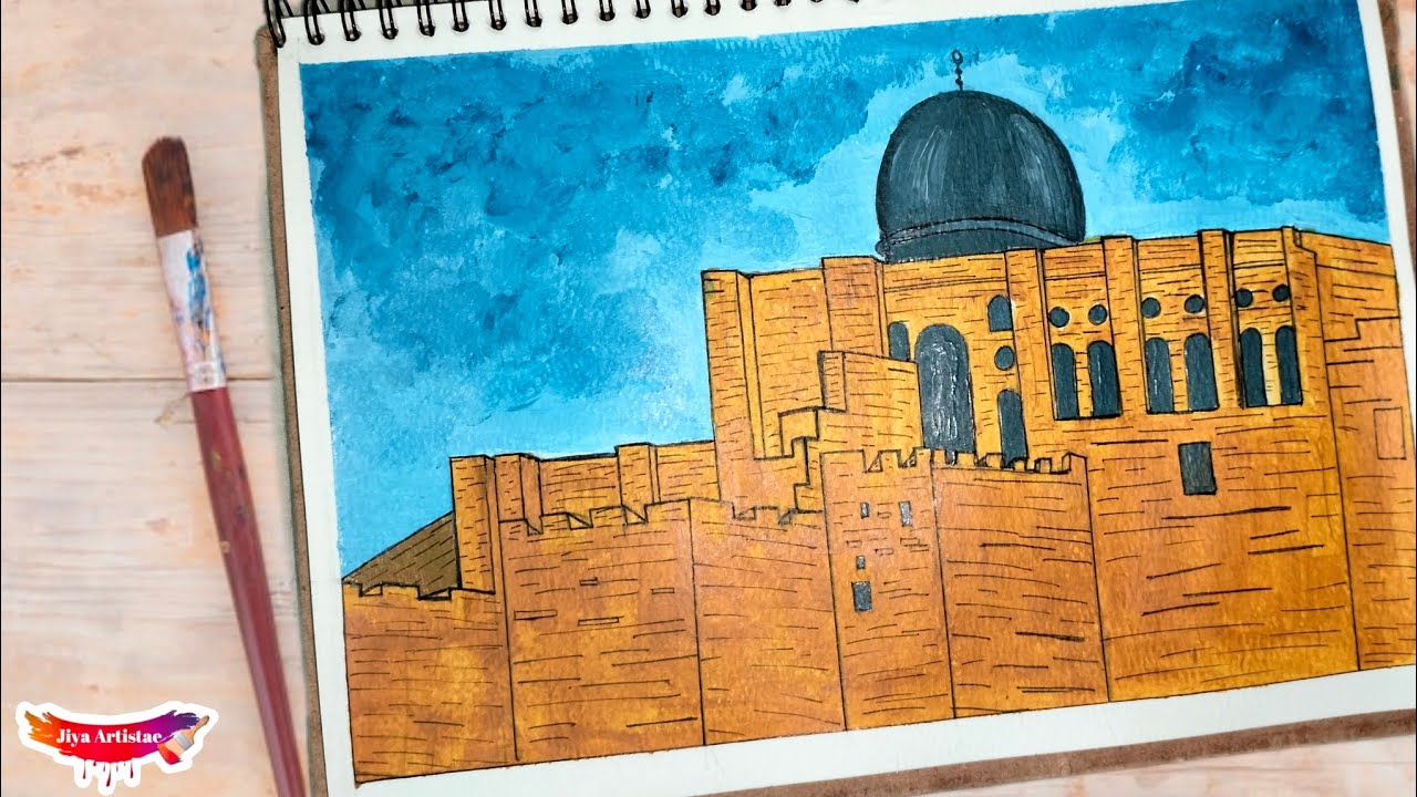 Real Masjid e Aqsa painting| how to paint masjid Al Aqsa| 