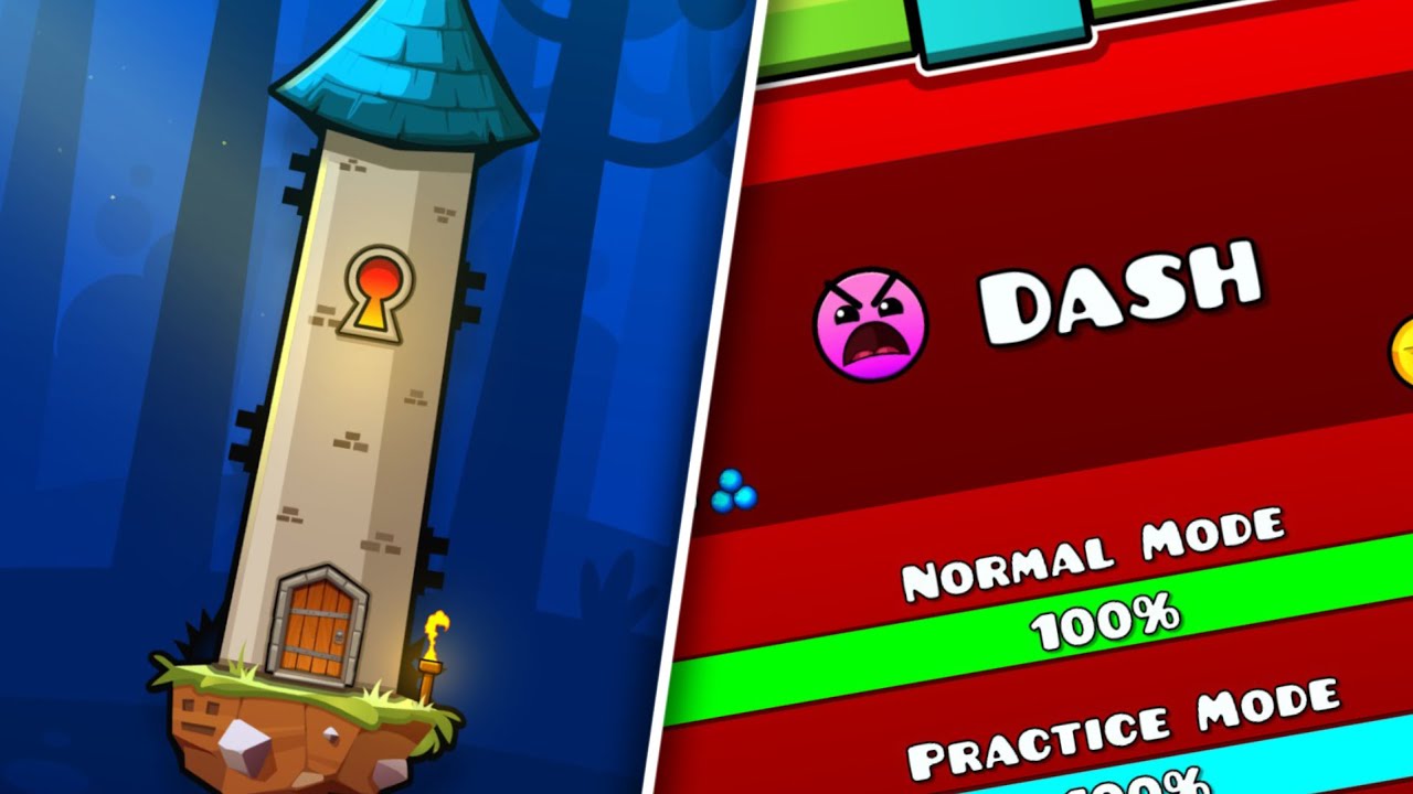 PASSEI TODOS OS N&Iacute;VEIS NOVOS DO GEOMETRY DASH 2.2! - Dash & The Tower 100%