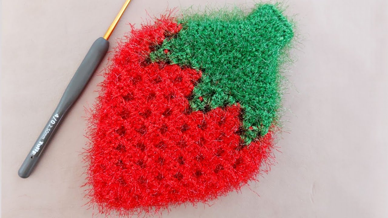آموزش اسکاچ قلاب بافی توت فرنگی آموزش قلاب بافی