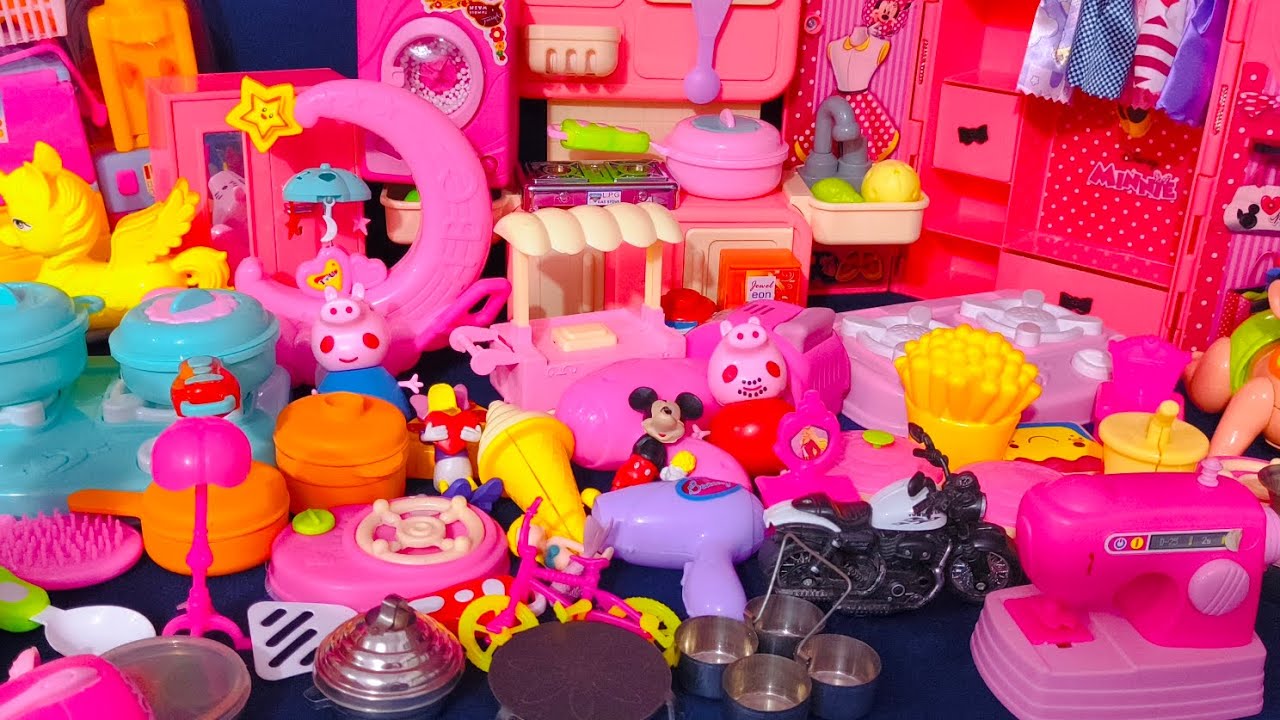 8:21 minutes satisfying with unboxing Hello kitty frozen kitchen sets l ASMR Barbie Frozen kitchen 