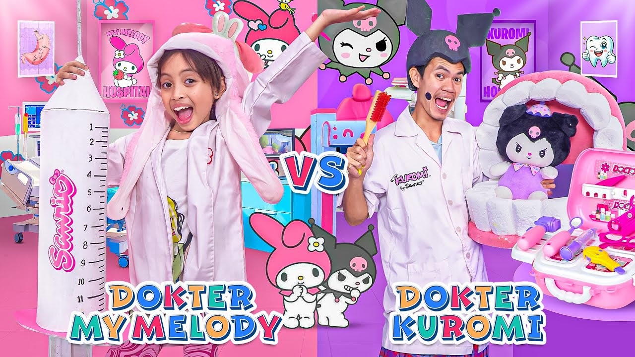 LEIKA DOKTER MY MELODY VS TOMPEL KUROMI 😍 LEIKA BAGI BAGI BONEKA LABUBU