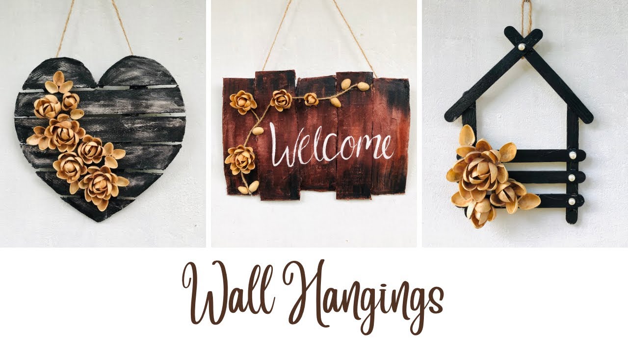 3 Quick easy wall hanging ideas | wall hanging craft | home decor diy | paper wall hanging | crafts