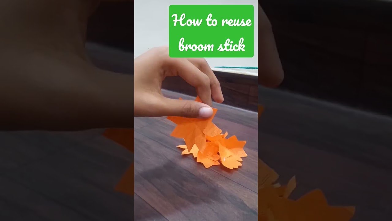 How to reuse waste broom sticks🌻 Creep paper Flower making idea🏵️🌼#shorts #ytshort#diy#2023