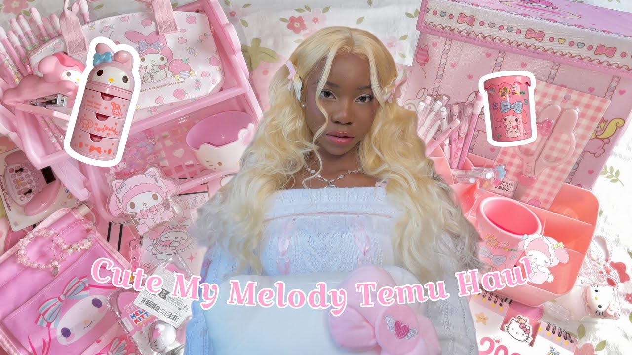Cute My Melody🎀 Temu haul + mini girly clothing haul♡
