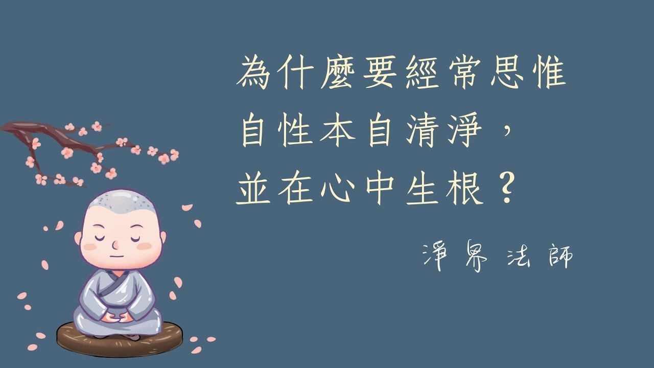 為什麼要經常思惟自性本自清淨，並在心中生根?  #淨界法師   #正見基礎