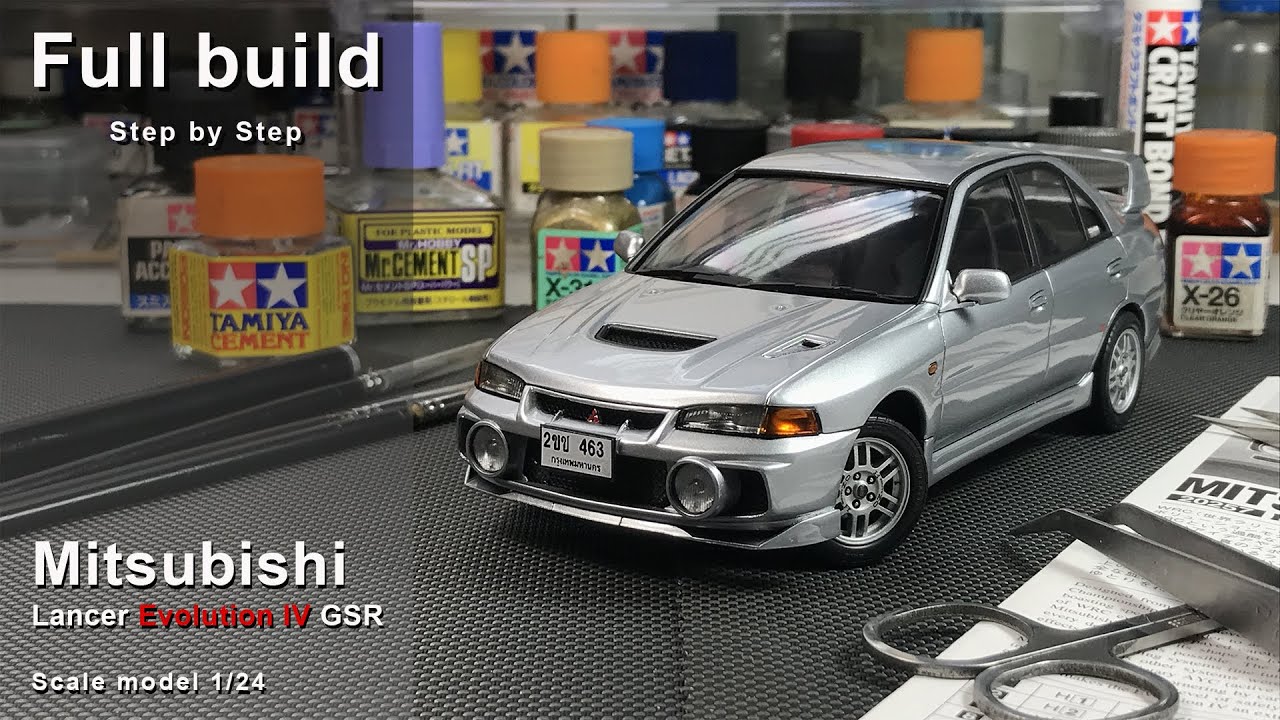 Mitsubishi Lancer Evolution IV GSR | Full build Step by step | Scale model | Hasegawa | 1/24 | ASMR