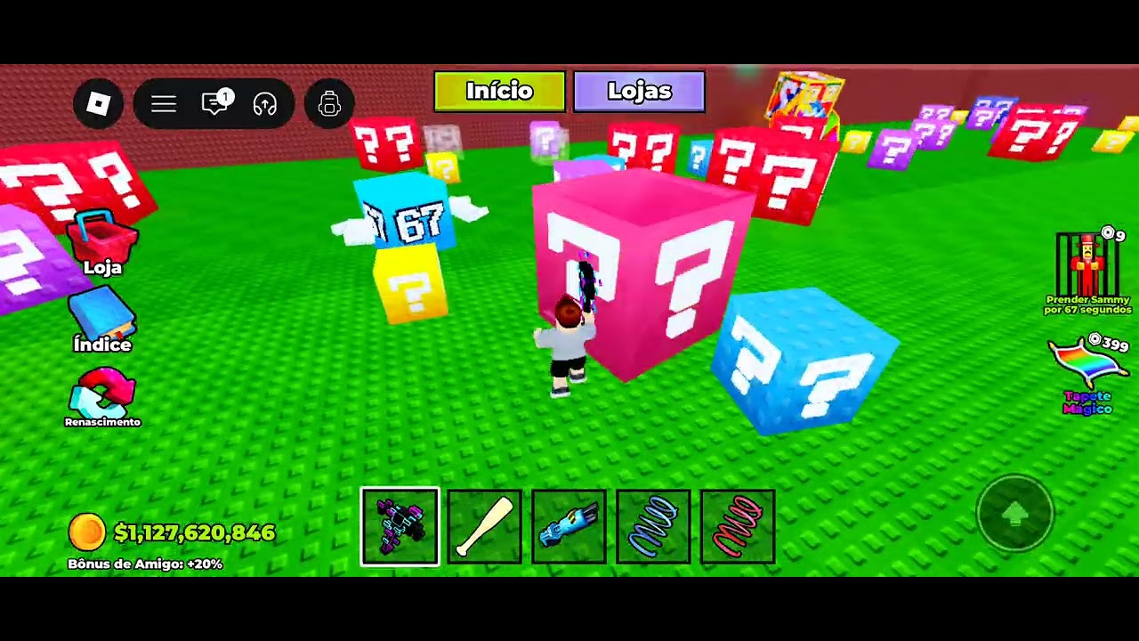 Quebra o Bloco da Sorte do Brainrot no Roblox 