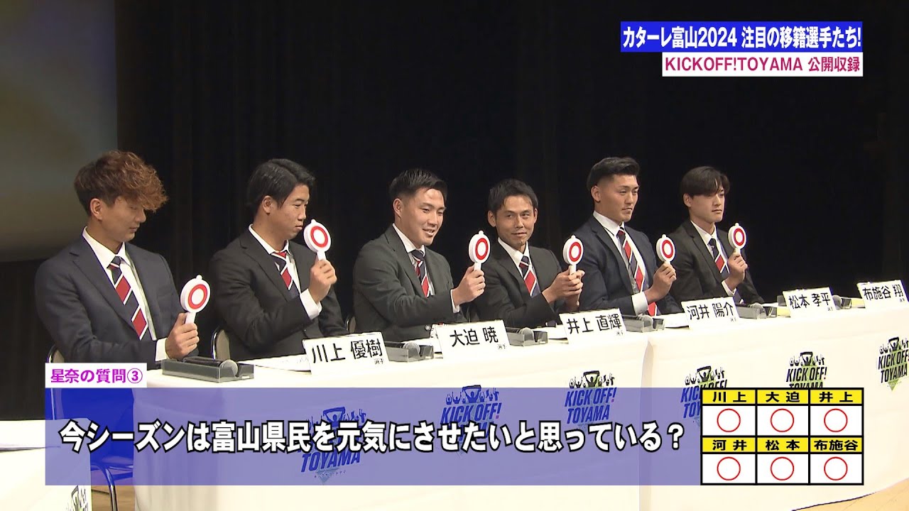 【カターレ富山】2024新加入選手に直撃！／KICK OFF! TOYAMA公開収録フルバージョン