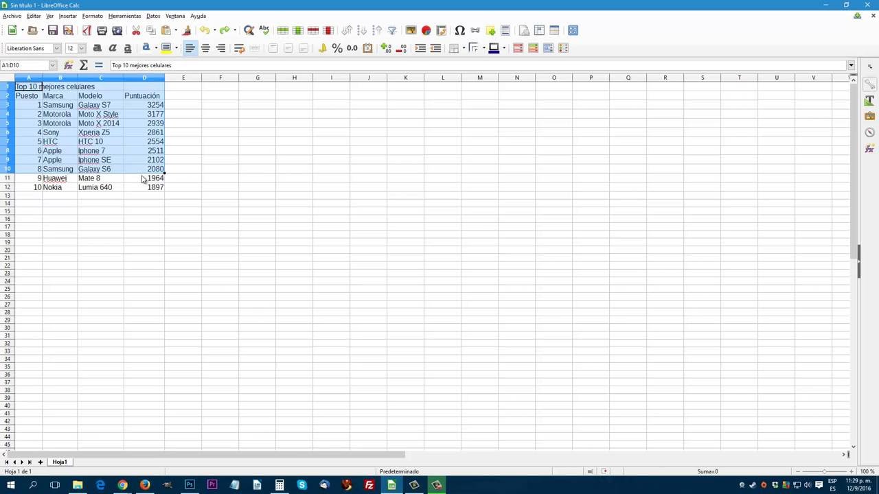 Cómo combinar y centrar celdas en LibreOffice Calc?