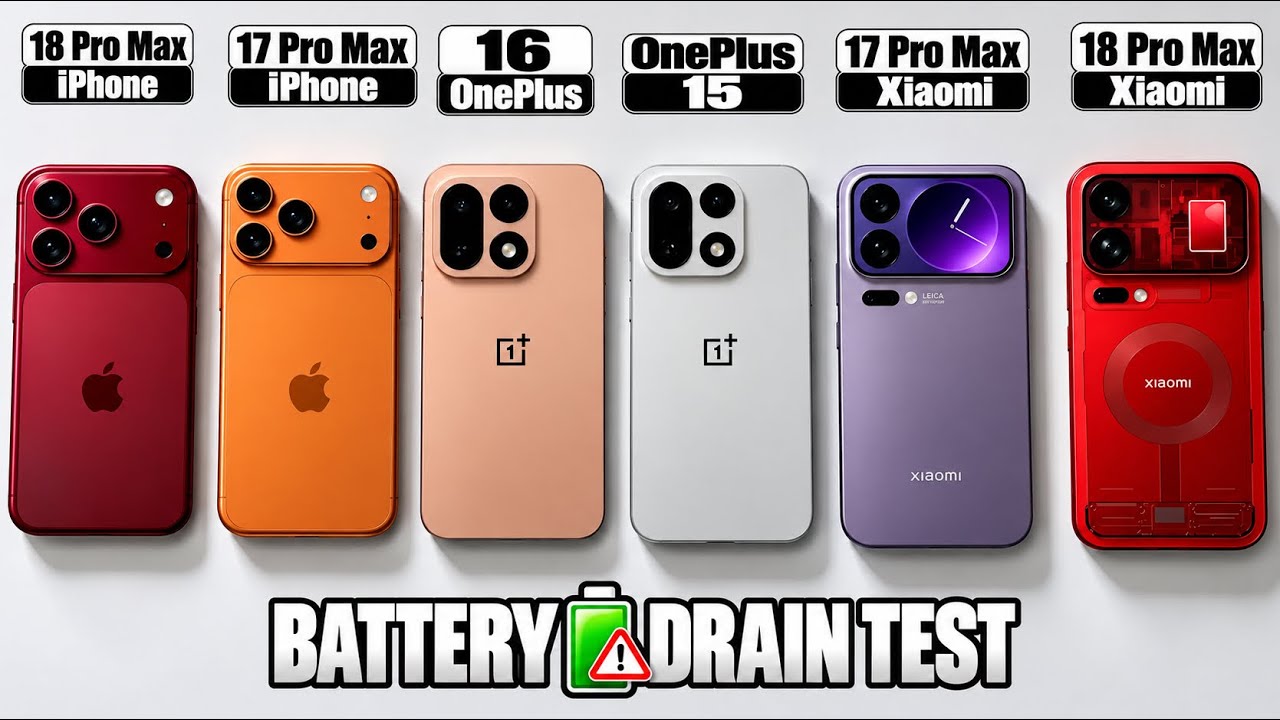 iPhone 18 Pro Max / 17 Pro Max Vs Oneplus 16/15 vs Xiaomi 18 Pro Max / 17 Pro Max Battery Test 🔋⚡️