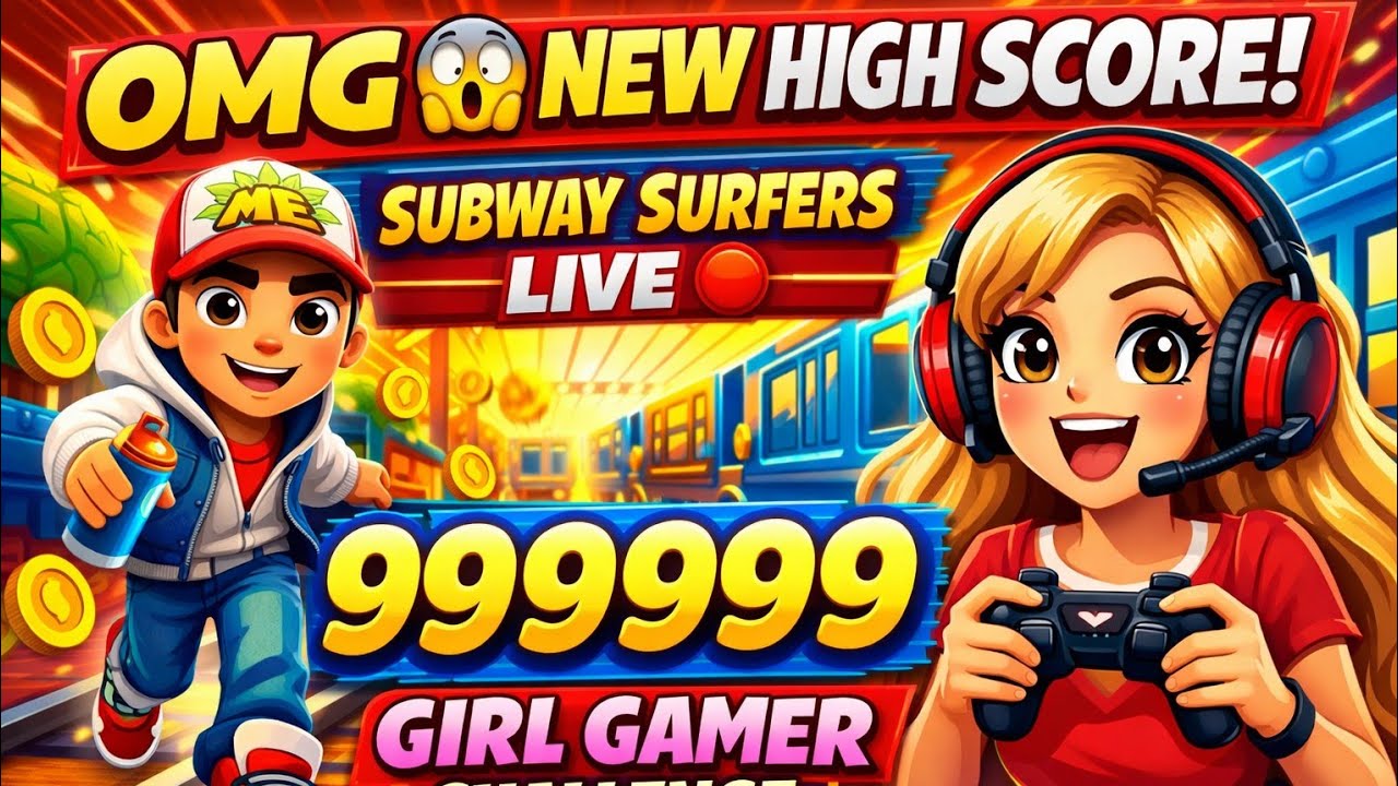 Subway Surfers Live 🔴 High Score Challenge | No Crash Run | Girl Gamer