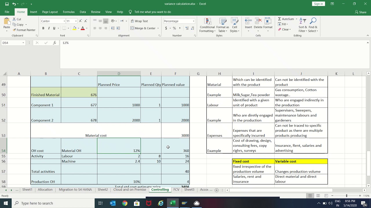 Standard cost estimate process in S4 HANA