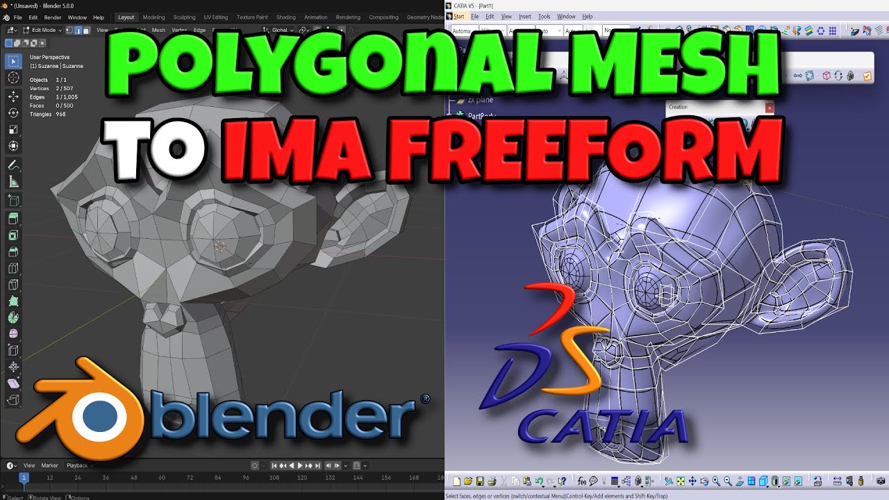 Преобразование из Blender в CATIA V5 — пошаговая инструкция. Преобразование полигональной модели ...