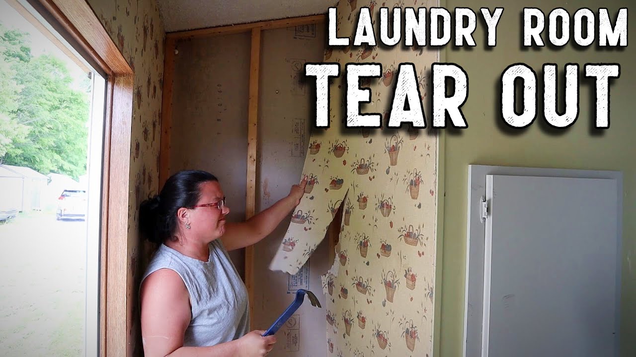 What Have We Done?! Laundry Room DEMOLITION in an Old Mobile Home