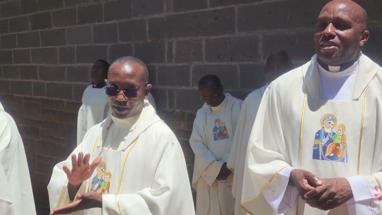 Archbishop Anthony Muheria celebrates with Nyeri priests