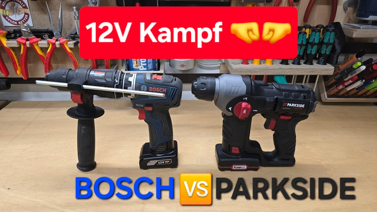 12V Bohrhammer Duell - Bosch VS Parkside