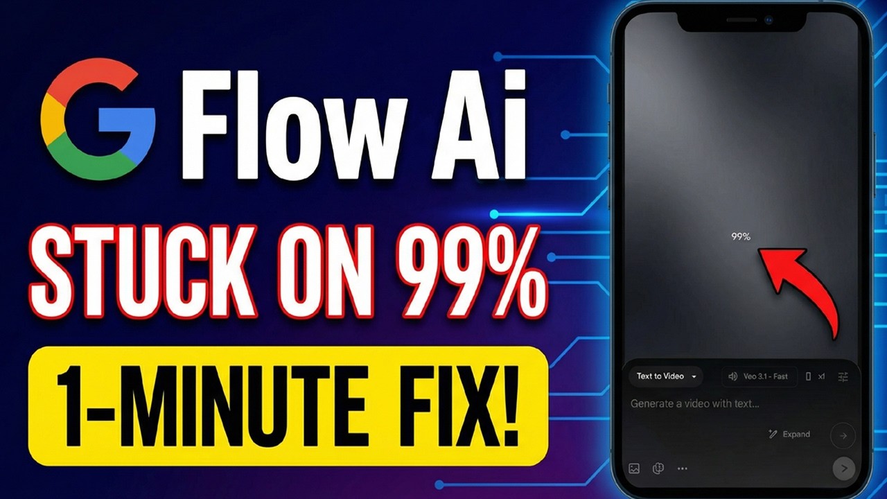 Google Flow 99% Stuck Problem Solved | How to Fix Google Flow AI 99% Stuck Problem