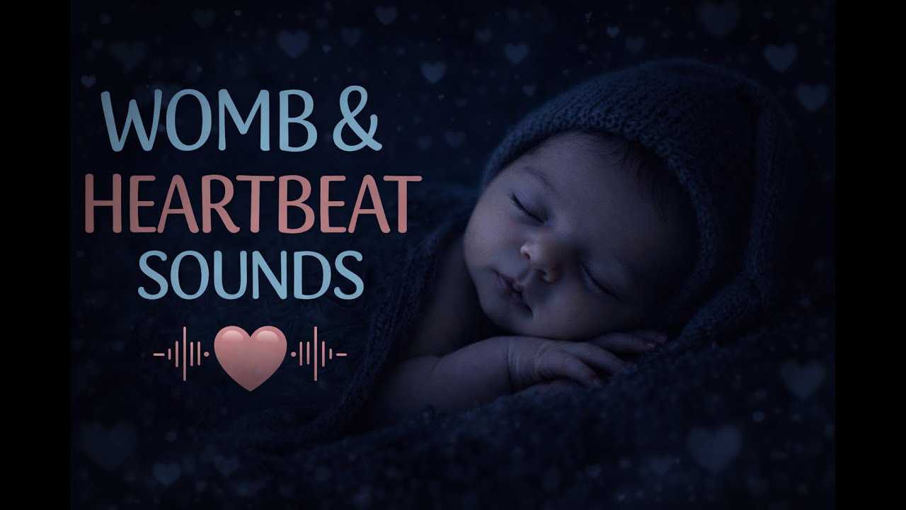 Womb Sounds with Gentle Heartbeat (10 Hours) | White & Pink Noise for Baby Sleep