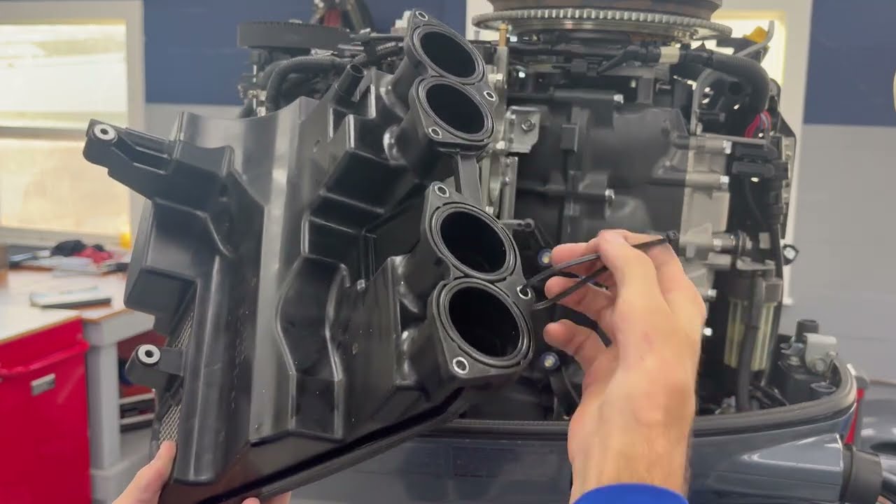 Руководство по снятию и установке впускного коллектора и VST для подвесного мотора Yamaha F150