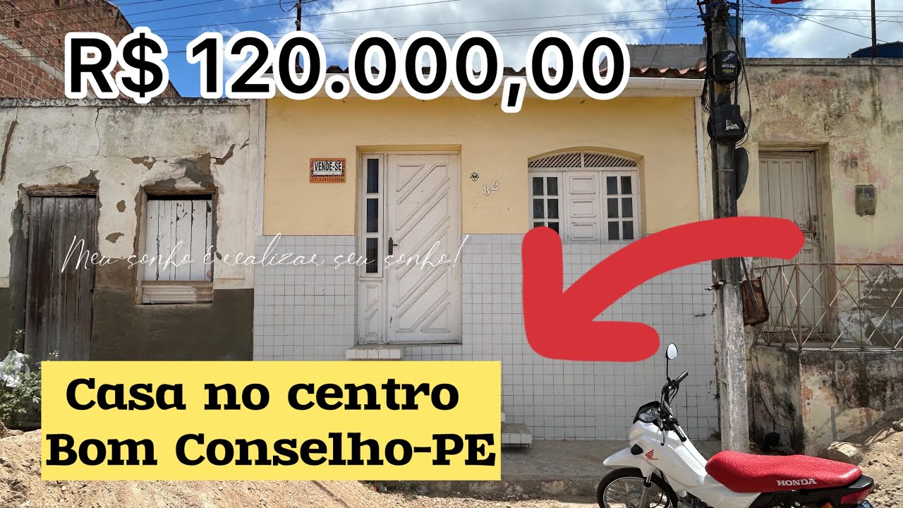 🏘️ CASA NO CENTRO DE BOM CONSELHO-PE