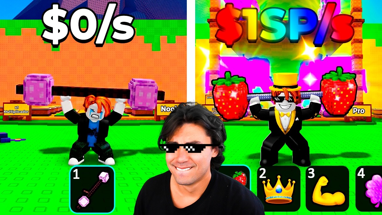 INICIEI DO ZERO COM TODAS AS GAMEPASSES NO CHUTE UMA LUCKY BLOCK