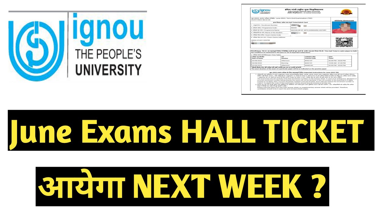 IGNOU JUNE 2026 EXAMS HALL TICKET          #livestream