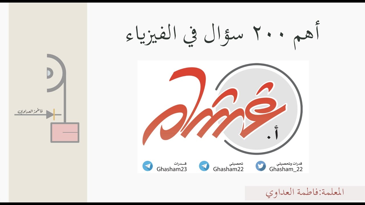 شرح أهم ٢٠٠ سؤال في الفيزياء من تجميع أ.غشام( جزء1️⃣)