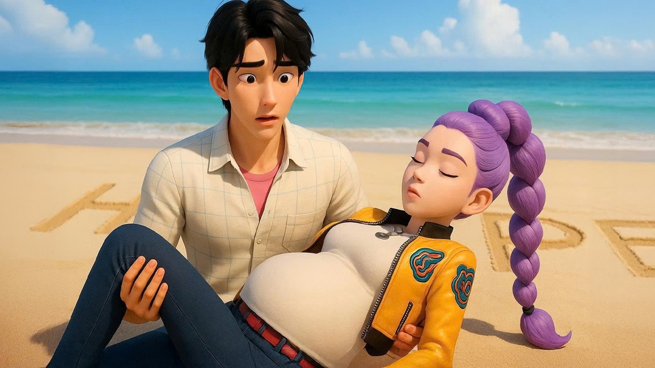 История любви Руми и Джину: спасение беременной Руми на острове | K-POP «Охотники на демонов» со ...